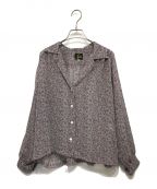 Needlesニードルズ）の古着「Gathered Blouse  フラワープリントシャツブラウス」｜グレー