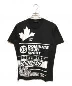 DSQUARED2ディースクエアード）の古着「D2 LEAF SPORT ロゴプリント T-SHIRT」｜ブラック