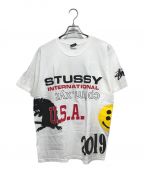 stussy×CPFMステューシー×カクタスプラント フリーマーケット）の古着「コラボプリントTシャツ」｜ホワイト