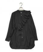 BISOWNBISOWN）の古着「FRILL MAO SHIRTS」｜ブラック