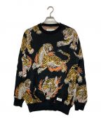 WACKO MARIA×TIM LEHIワコマリア×ティム リーハイ）の古着「JACQUARD SWEATER」｜ブラック×ベージュ