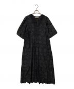 ne quittez pasヌキテパ）の古着「Cotton Voile Dot Hemla Dress」｜ブラック