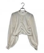 HER LIP TOハーリップトゥ）の古着「Volume Sleeve Sheer Knit Cardigan」｜アイボリー