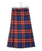 O'NEIL OF DUBLINオニールオブダブリン）の古着「Easy Long Kilt Skirt」｜オレンジ