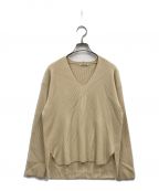 AURALEEオーラリー）の古着「SUPER HARD TWIST RIB KNIT V-NECK PO/A8SV05TR」｜ベージュ