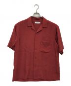 Graphpaperグラフペーパー）の古着「CUPRA OPEN NECKED SHIRT/オープンカラーシャツ/GM181-50039」｜レッド