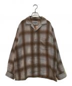 seven by sevenセブンバイセブン）の古着「TRIPLE GAUZE CHECK OP COLLAR SHIRT/800-4150101」｜ベージュ