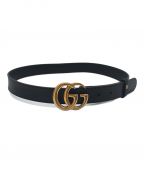 GUCCIグッチ）の古着「GUCCI/GGマーモントレザーベルト/414516」｜ブラック