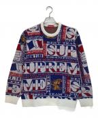 SUPREMEシュプリーム）の古着「scarf sweater」｜ブルー×レッド