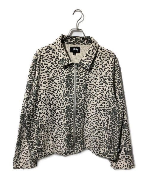 stussy（ステューシー）stussy (ステューシー) leopard mesh zip jacket ベージュ サイズ:Lの古着・服飾アイテム