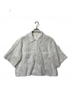 crinkle crinkle crinkleクリンクル クリンクル クリンクル）の古着「3D embroidery S/S shirts」｜ホワイト