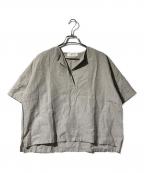 evam evaエヴァムエヴァ）の古着「linen pattern pullover antique」｜ライトグレー