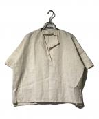 evam evaエヴァムエヴァ）の古着「linen pattern pullover antique」｜アイボリー