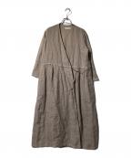 evam evaエヴァムエヴァ）の古着「LINEN ROBE [SUMI]」｜ベージュ