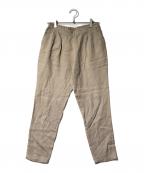 evam evaエヴァムエヴァ）の古着「raising linen easy tuck pants」｜ベージュ