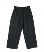 evam evaエヴァムエヴァ）の古着「raising linen wide tuck pants」｜ブラック