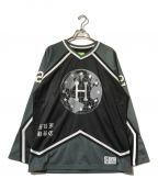 HUFハフ）の古着「Center Ice Hockey Jersey V-Neck」｜ブラック