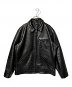 Schottショット）の古着「LEATHER TRACKER JACKET」｜ブラック