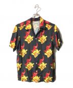 WACKO MARIAワコマリア）の古着「HAWAIIAN SHIRT S/S/ハイビスカスハワイアンシャツ」｜ブラック×レッド