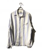 WACKO MARIAワコマリア）の古着「STRIPED OPEN COLLAR SHIRT」｜ブルー×ホワイト