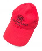 BALENCIAGAバレンシアガ）の古着「BB MODE LOGO EMBROIDERY CAP」｜レッド