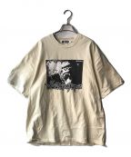 A BATHING APEアベイシングエイプ）の古着「MAD APE GRAPHIC ACID WASH RELAXED FIT TEE」｜アイボリー