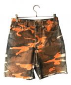 stussyステューシー）の古着「SPRAY DYE BIG OL' SHORTS」｜オレンジ×ブラウン