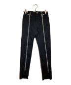 LIMI feuリミフゥ）の古着「Stretch Drill Skinny Zip Pants」｜ブラック