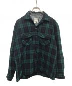 golden Lineゴールデンライン）の古着「60s-70s loop coller  black watch wool shirts」｜グリーン