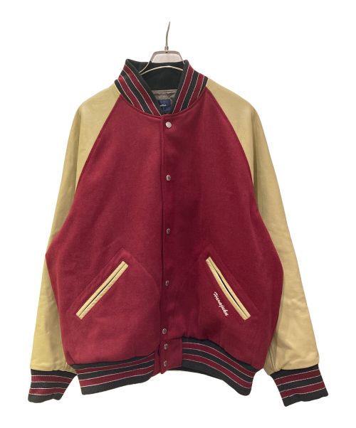 thisisneverthat（ディスイズネバーザット）thisisneverthat (ディスイズネバーザット) Harajuku Raglan Varsity Jacket ボルドー×ベージュ サイズ:Lの古着・服飾アイテム