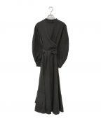 L'Orロル）の古着「Cocoon Sleeve Wrap Dress」｜グレー