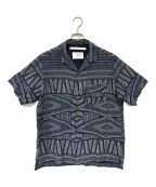 WHITE MOUNTAINEERINGホワイトマウンテ二アニング）の古着「BANDANA PRINTED OPEN COLLAR SHIRT」｜ブルー