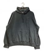 SUPREMEシュプリーム）の古着「Overdyed S Logo Hooded Sweatshirt/オーバーダイエスロゴフーディースゥェットシャツ」｜ブラック