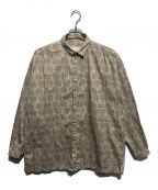 toogoodトゥーグッド）の古着「THE DRAUGHTSMAN SHIRT PRINTED TWILL」｜ベージュ×ブラウン