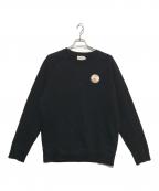 maison kitsuneメゾンキツネ）の古着「OLY FLOWER FOX PATCH CLEAN SWEAT SHIRT」｜ブラック