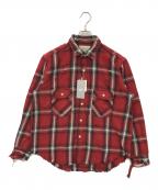 BEAMSビームス）の古着「AMAGE CHECK NEL SHIRT」｜レッド