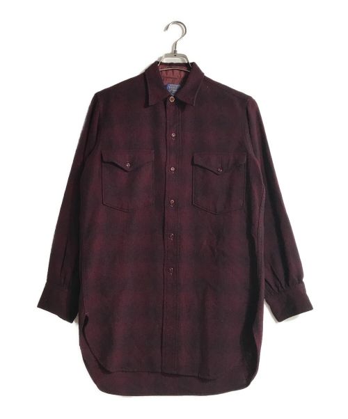 PENDLETON（ペンドルトン）PENDLETON (ペンドルトン) 50's オンブレウールチェックシャツ レッド サイズ:14 1/2の古着・服飾アイテム