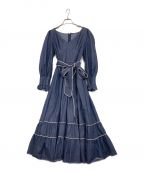 HER LIP TOハーリップトゥ）の古着「Signs of Autumn Belted Dress/1213305049/デニムライクドレス」｜ネイビー