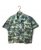 Sun Surfサンサーフ）の古着「COTTON TYPEWRITER OPEN SHIRT “BEST VIEW OF NEW YORK アロハシャツ SS39095」｜ブルー