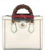 GUCCIグッチ）の古着「ダイアナスモールバンブートートバッグ」｜ホワイト