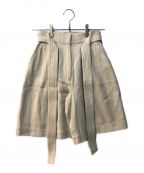 CLANEクラネ）の古着「STITCH BELT HALF PANTS」｜ベージュ