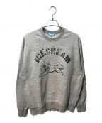 ICE CREAMアイスクリーム）の古着「DAMAGED COTTON SWEATSHIRT」｜グレー