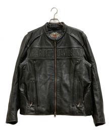 HARLEY-DAVIDSON（ハーレーダビッドソン）の古着「シングルライダースジャケット」｜ブラック