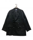 MAISON SPECIALメゾンスペシャル）の古着「Prime-Over Wool Chambray Peaked Lapel Double Tailored Jacket」｜ブラック