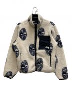 stussyステューシー）の古着「Mask Jacquard Sherpa」｜ホワイト×ネイビー