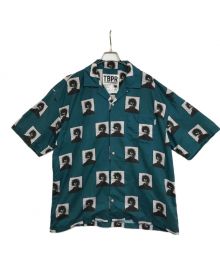 TIGHTBOOTH PRODUCTION×OILWORKS（タイトブースプロダクション×オイルワークス）の古着「SMOKER ALOHA SHIRT スモークアロハシャツ 別注ビッグアロハシャツ タイトブース プロダクション オイルワークス」｜グリーン×ホワイト