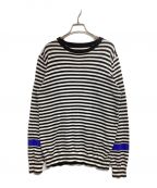 uniform experimentユニフォームエクスペリメント）の古着「COLOR LINE BORDER CREW NECK KNIT UE-170086」｜ホワイト