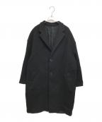 SOFTHYPHENソフトハイフン）の古着「MELTON CHESTER FIELD COAT MGMFC221001」｜ブラック