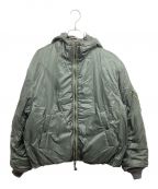 JANE SMITHジェーンスミス）の古着「NYLON TAFFETA HOODIE MA-1 JACKET 22WJK-#410L ナイロンタフタMA-1ジャケット」｜グリーン