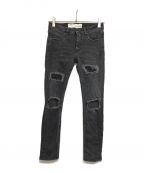 OFFWHITEオフホワイト）の古着「DIAG SCRATCH SKINNY 5 POCKETS OWCE006」｜ブラック